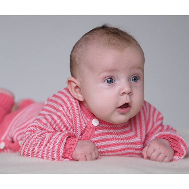 Candy striped kimono sweater in organic merino wool