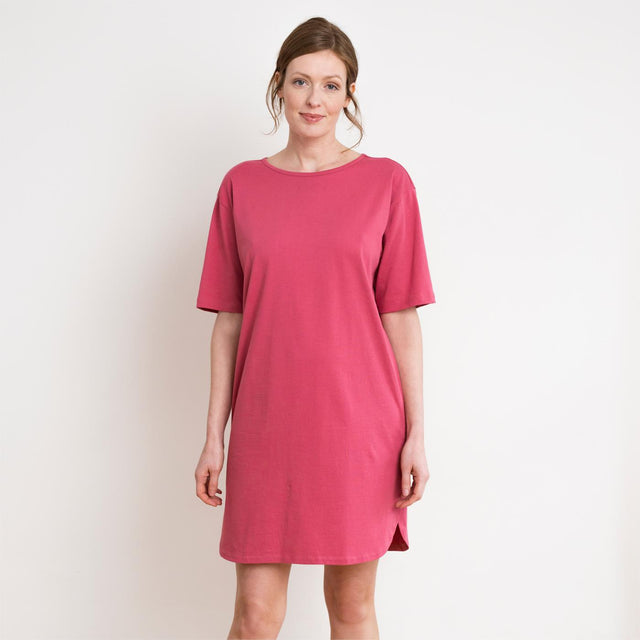 Basic short-sleeved nightdress in organic cotton