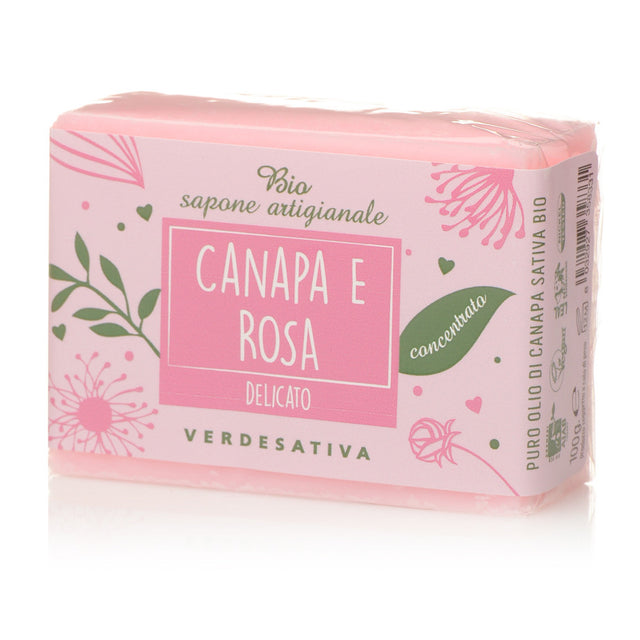 Delicate concentrated soap Hemp and Rose Organic Vegan