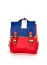 Multicolored Square backpack in Fairtrade recycled leather