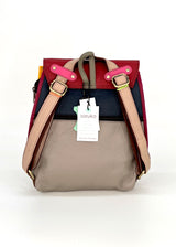 Multicolored Square backpack in Fairtrade recycled leather