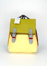 Multicolored Square backpack in Fairtrade recycled leather