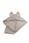 Baby towel with hood and Bunny mitten in organic bamboo