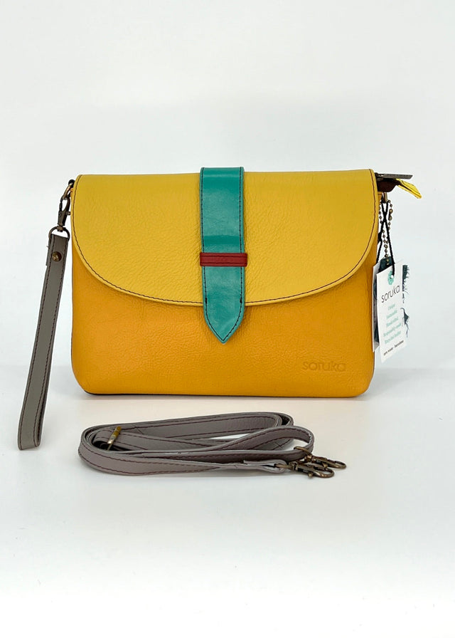 Saddle bag in Fairtrade recycled leather