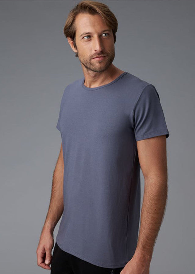 Men's round-neck T-shirt in beech vegetable fibre