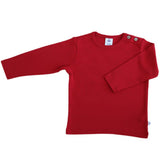 Red 100% organic cotton long sleeve shirt