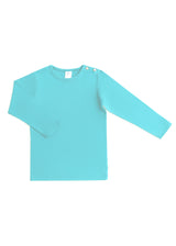 Turquoise 100% organic cotton long sleeve shirt