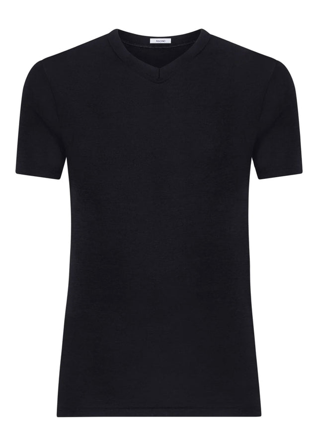 WSK men's V-neck t-shirt in pure merino wool and silk