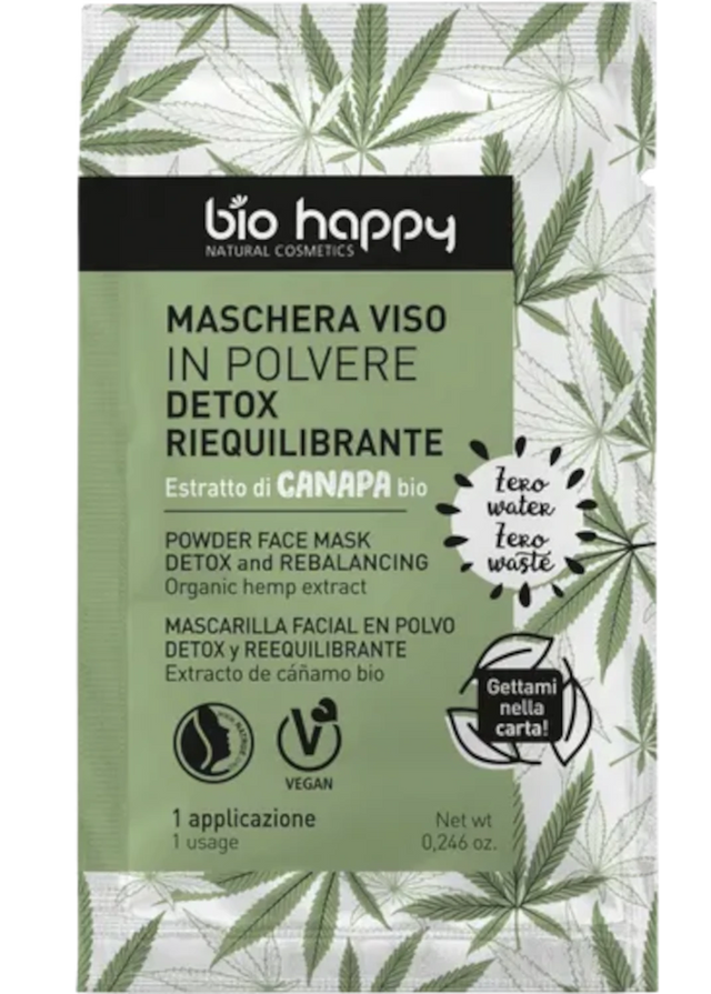 Maschera in polvere alla Canapa detox e riequilibrante