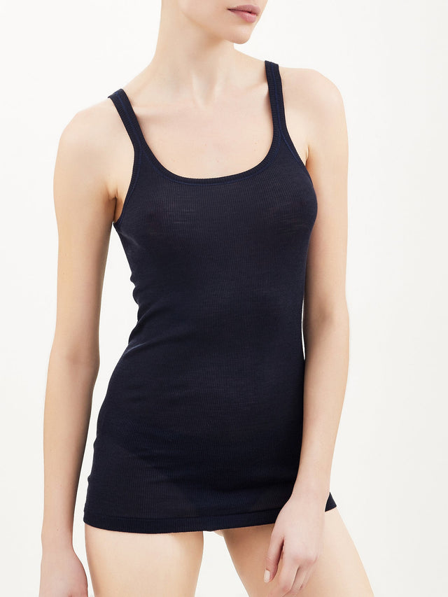 Wonderwool ribbed tank top in super soft merino wool