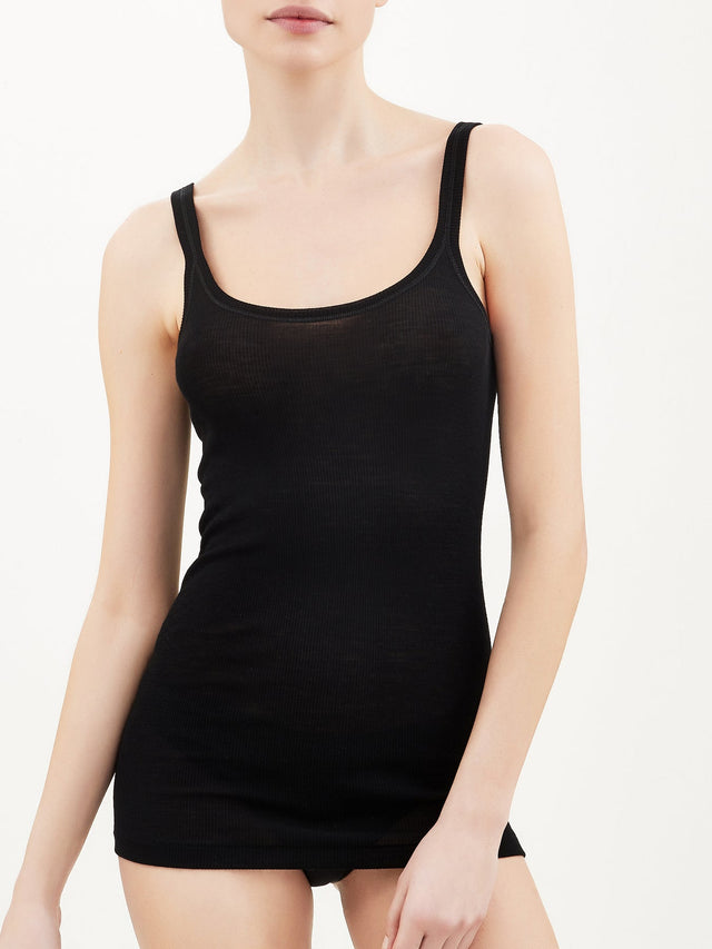 Wonderwool ribbed tank top in super soft merino wool