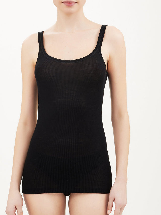 Wonderwool ribbed tank top in super soft merino wool