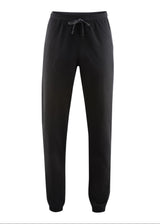 Black unisex tracksuit trousers in organic cotton fleece