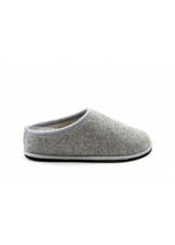 Diva slipper with Ice Gray heel in wool felt