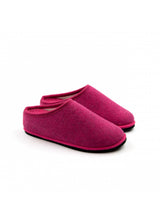 Diva slipper with fuchsia heel in wool felt