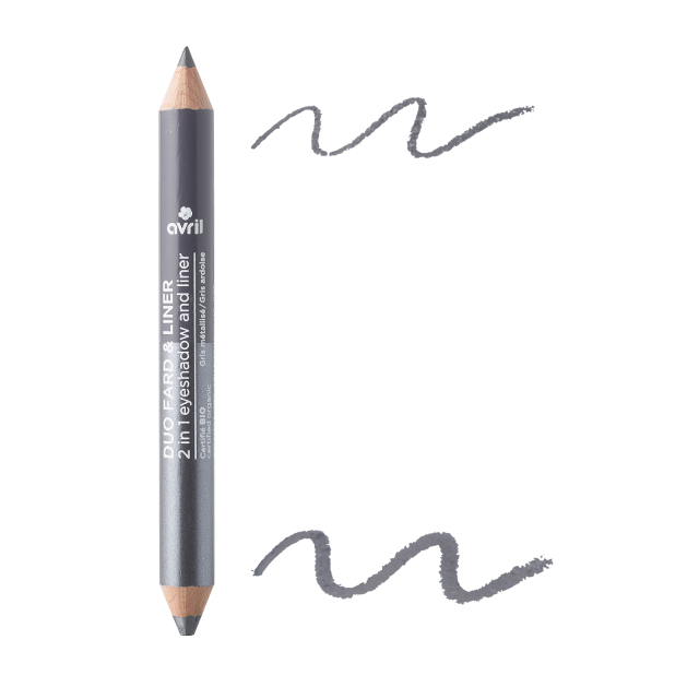 Organic Slate Grey/Metal Gray eyeshadow and pencil duo