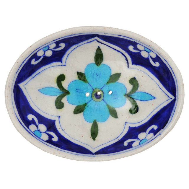 JANKA soap dish in hand-painted glazed ceramic