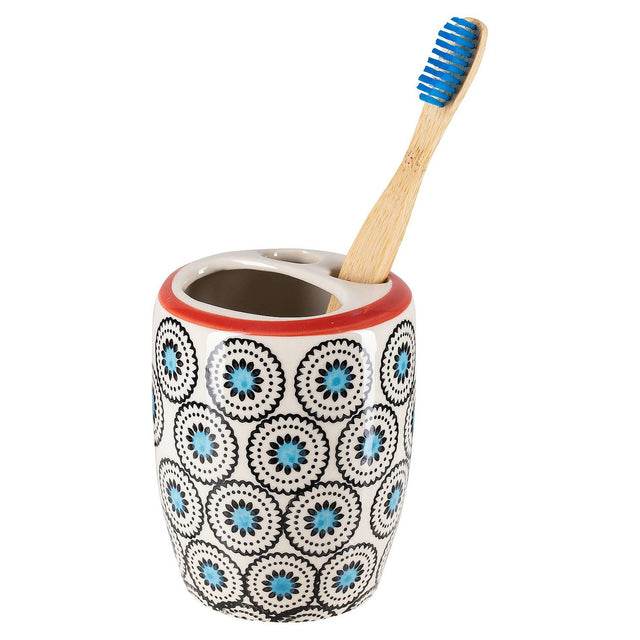 MATTHES toothbrush holder in hand-painted glazed ceramic