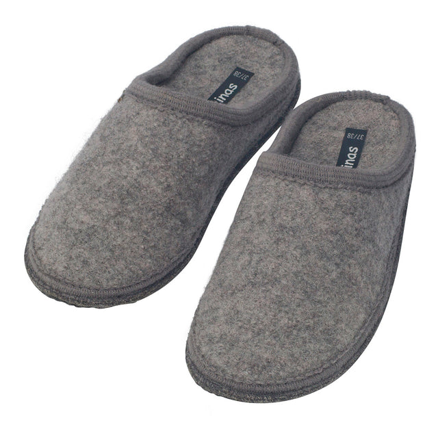 GRAY pure boiled wool slippers