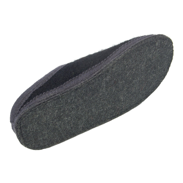 Two-tone black-grey pure boiled wool slippers