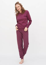 Women's dark pink organic cotton pajamas