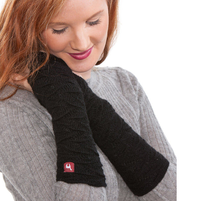 Biesen long fingerless gloves in pure Alpaka wool