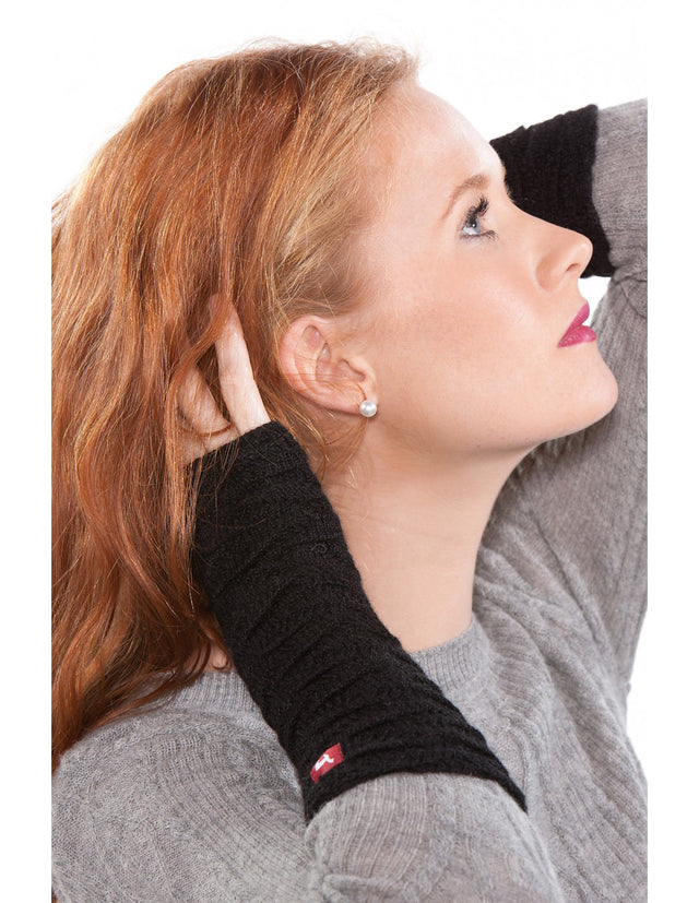 Biesen long fingerless gloves in pure Alpaka wool