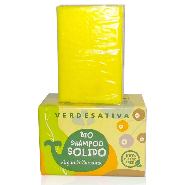 SOLID Shampoo Argan and Turmeric with Organic Vegan Hemp