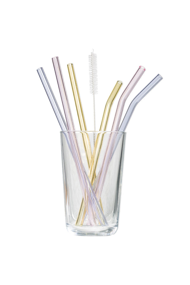 Borosilicate glass straws set of 6 pieces