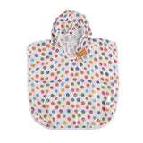 Watercolor Polka Dots Poncho Bathrobe in Bamboo Muslin