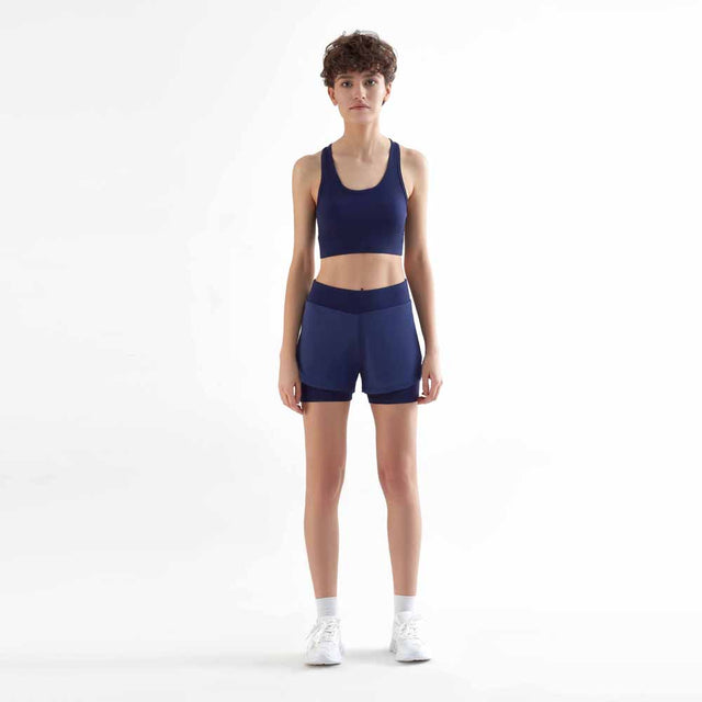 Women's training shorts in recycled PET