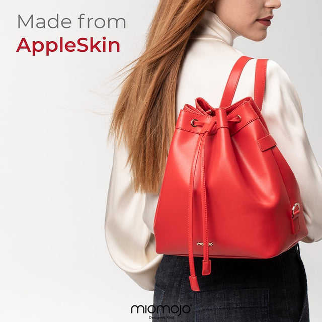 Prima Linea Giorgia red bucket bag in Vegan apple leather