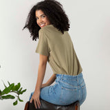 Wide neckline T-shirt in organic cotton