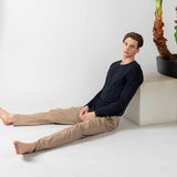 Men's Henley sweater with buttoning on the neck in Organic Cotton