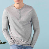 Men's Henley sweater with buttoning on the neck in Organic Cotton