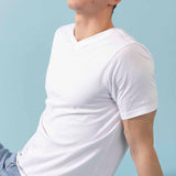 V-neck T-shirt for men in organic cotton