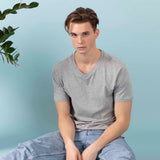 V-neck T-shirt for men in organic cotton