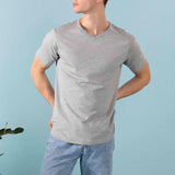 V-neck T-shirt for men in organic cotton