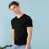 T-shirt collo a V da uomo in Cotone Biologico