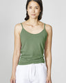 Narrow-strap tank top in hemp and organic cotton