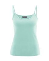 Narrow-strap tank top in hemp and organic cotton