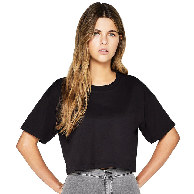 Women's organic cotton cropped t-shirt - Black