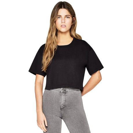 Women's organic cotton cropped t-shirt - Black