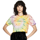 T-shirt taglio corto TIE DYE da donna in cotone biologico