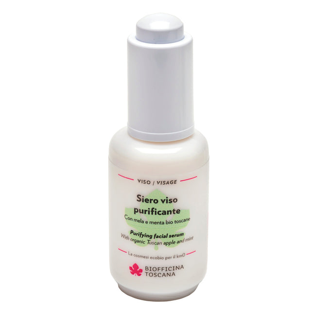 Purifying facial serum with organic apple and mint