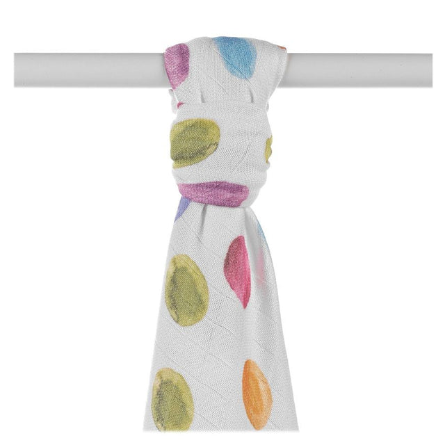 Bamboo towel with watercolor polka dots