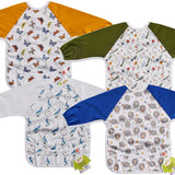 Waterproof bib for baby food with sleeves