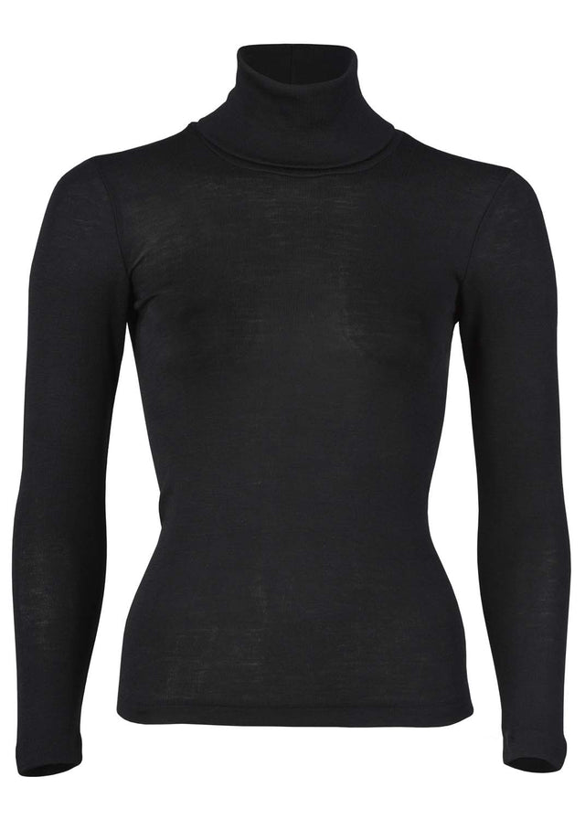 Women's turtleneck sweater in organic wool and silk