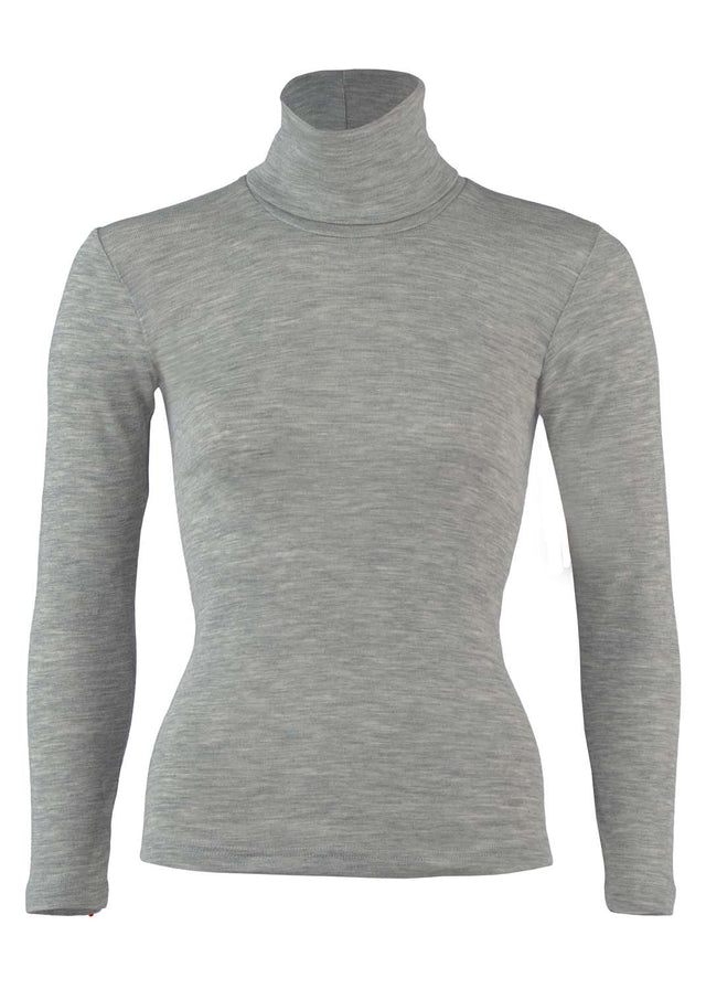 Women's turtleneck sweater in organic wool and silk