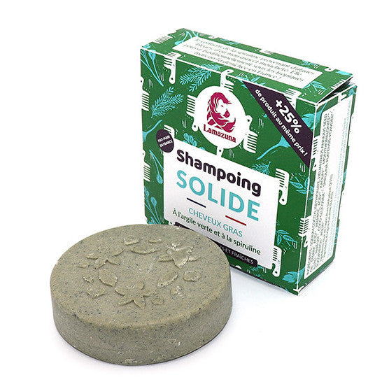 Green Clay and Spirulina solid shampoo for oily hair